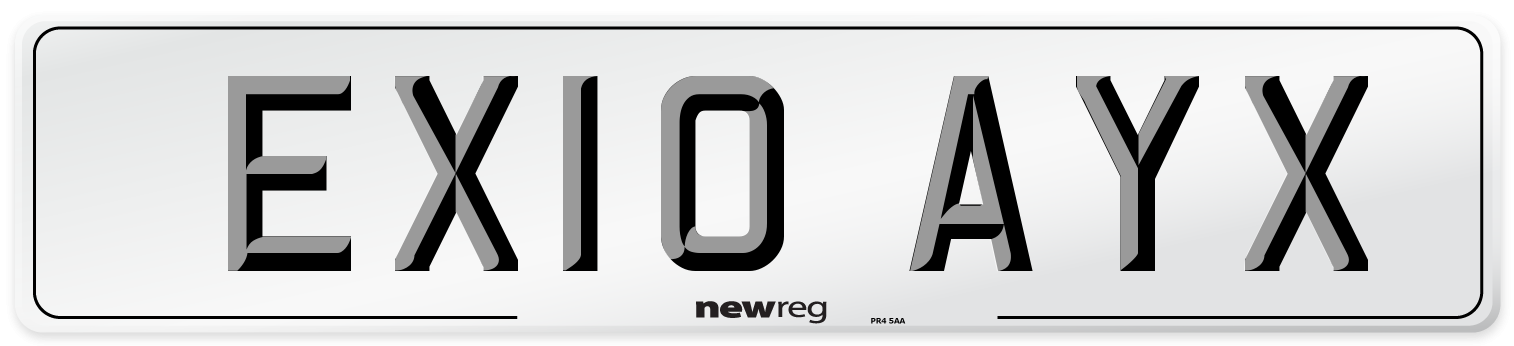 EX10 AYX Number Plate from New Reg
